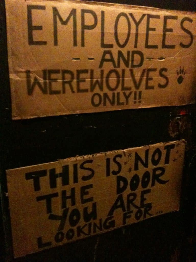 Werewolves Only sign